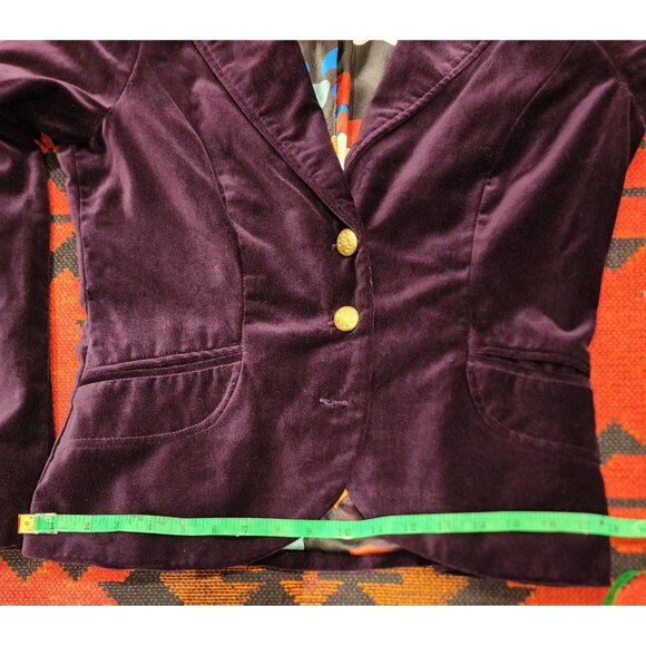 NEW Vintage Forever Velvet Blazer Purple, Gold Buttons Large - Picture 16 of 16
